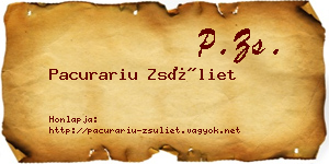 Pacurariu Zsüliet névjegykártya